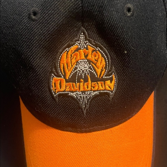 Harley-Davidson Black and Orange Logo Cap - Picture 2 of 6